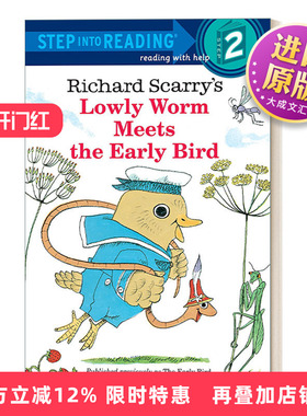 卑微的虫遇见早起的鸟 斯凯瑞系列 英文原版Step Into Reading 2 Richard Scarry's Lowly Worm Meets the Early Bird美国企鹅兰登