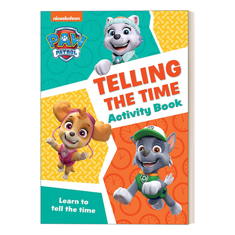 英文原版 paw patrol telling the time activity book 跟着汪汪队认