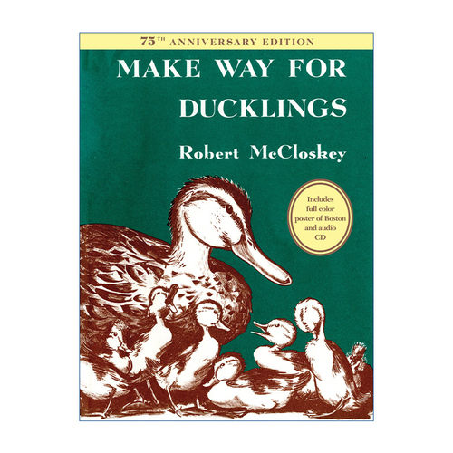 英文原版绘本 Make Way for Ducklings 让路给小鸭子 75周年纪念精装收藏版 凯迪克金奖 Robert McCloskey 英文版 进口英语原版书