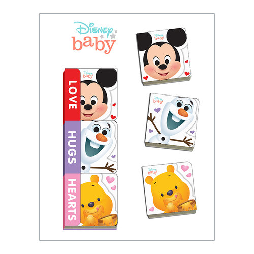 英文原版 Disney Baby Love  Hugs  Hearts 迪士尼宝宝 3册 米奇 小熊维尼 雪宝 手掌造型纸板书绘本 英文版 进口英语原版书籍