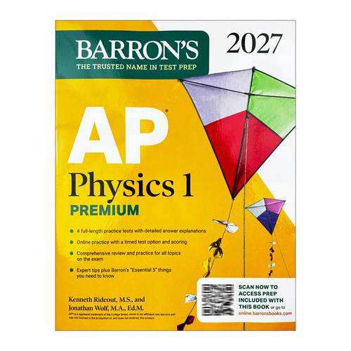英文原版 AP Physics 1 Premium 2027 巴朗AP物理1 备考指南 高级版 4套题+综合复习+在线练习 英文版 进口英语原版书籍