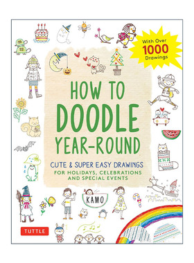 英文原版 How to Doodle Year-Round 如何全年涂鸦 特殊节日事件 庆祝活动 可爱卡通绘画指南 Kamo 英文版 进口英语原版书籍