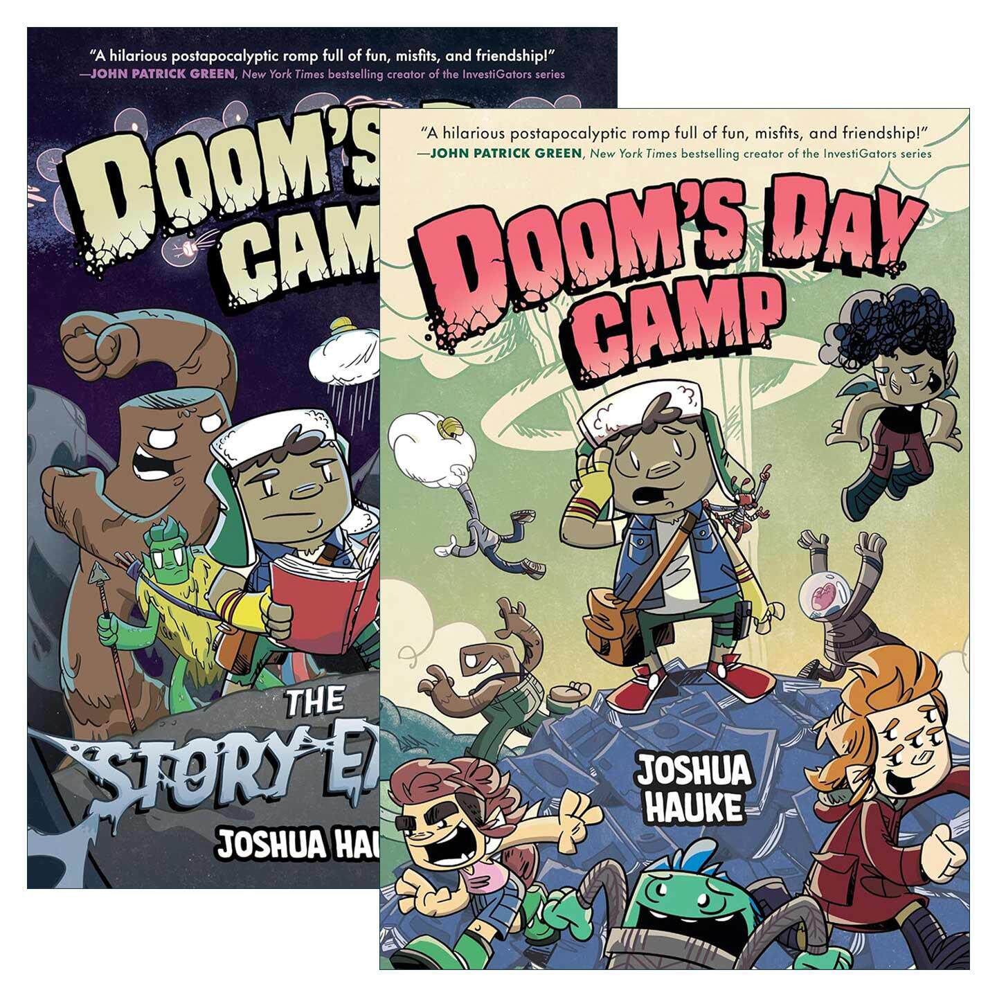 英文原版 Doom's Day Camp 末日夏令营2册 儿童全彩搞笑科幻冒险漫画 Joshua Hauke 英文版 进口英语原版书籍