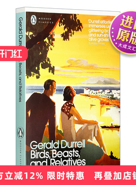英文原版 Birds Beasts and Relatives 杰拉尔德?达雷尔 希腊三部曲2 桃金娘森林宝藏 企鹅现代经典 英文版 进口英语原版书籍