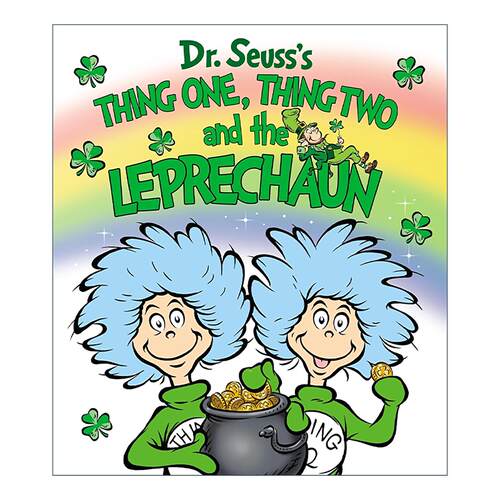 英文原版 Thing One Thing Two and the Leprechaun 一号 二号与小妖精 苏斯博士 戴帽子的猫 儿童启蒙认知绘本 纸板书 英文版