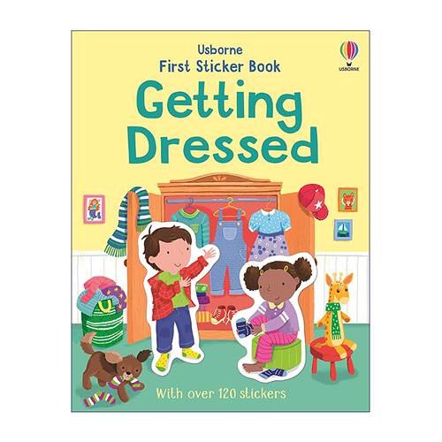 英文原版 Usborne First Sticker Book Getting Dressed 尤斯伯恩贴纸书 穿衣打扮 120+张 儿童益智游戏 英文版 进口英语原版书籍