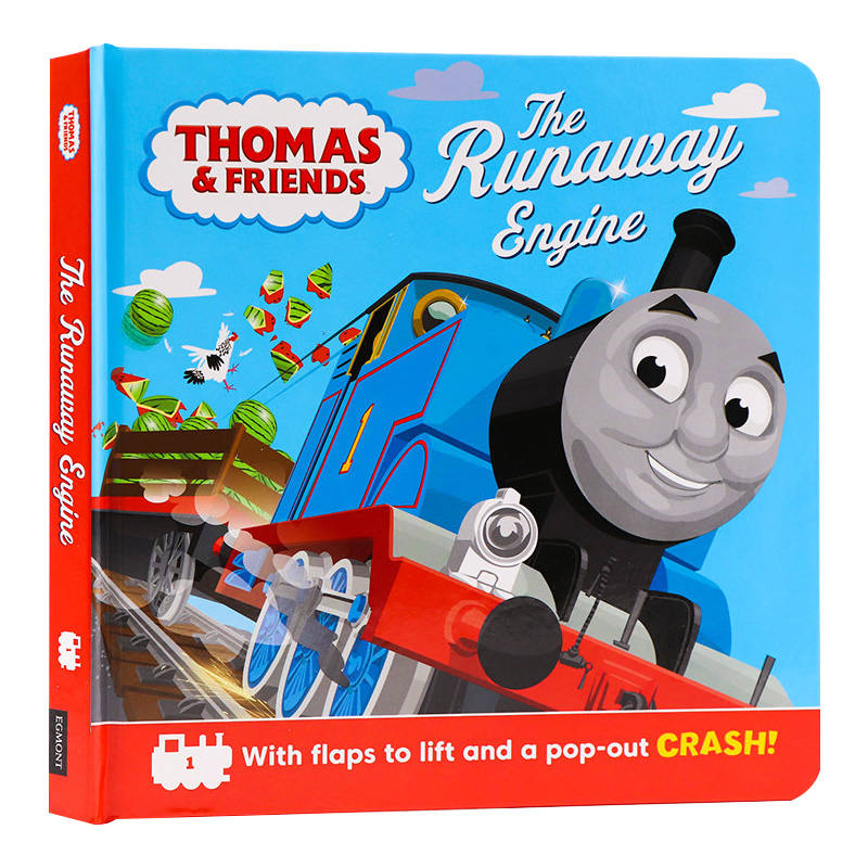 进口英文原版正版 小火车托马斯和他的朋友们立体翻翻书 Thomas & Friends The Runaway Engine Pop-Up 动画片绘本 英语启蒙礼物书