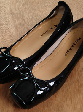 新款3厘米粗跟真皮软底奶奶单鞋中跟小码皮鞋浅口女鞋黑色芭蕾鞋