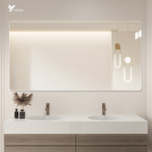 超白玻 浴室镜壁挂粘贴免打孔卫生间镜子化妆洗漱洗面台卫浴镜