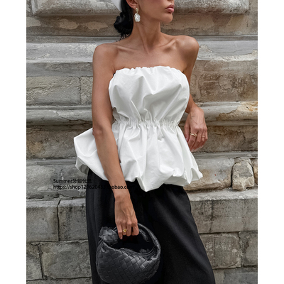 2026欧美性感气球性蓬蓬抹胸上衣