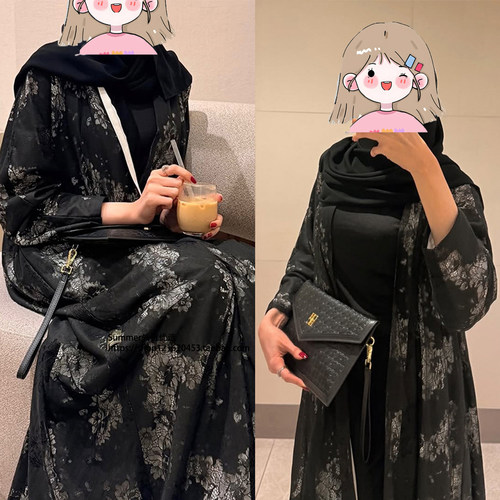 时尚蕾丝拼接内衬外套长裙女