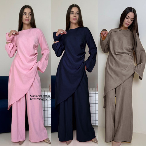 2025中东阿拉伯长款上衣长裤套装