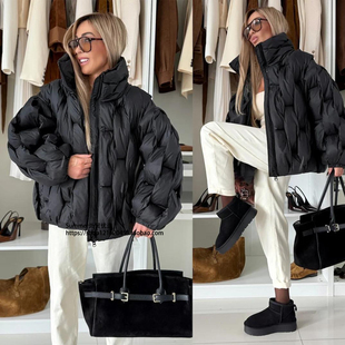 cotton 欧美俄罗斯女装 Plaid 秋冬羽绒棉服上衣外套保暖 coat 新款