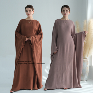 中东阿巴亚收腰蝙蝠袖 Bat Sleeve Robe 连衣裙聚会派对长裙Summer