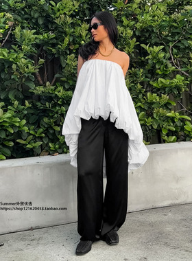 2025春夏时尚性感气质感露肩抹胸街头风连衣裙女 Strapless dress