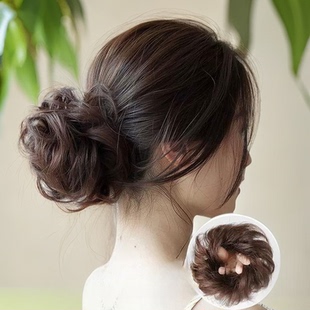 【全店出厂价】丸子头蓬松假发圈发饰发饰逼真女生舒适黑色柔顺耐