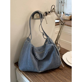 专柜品牌跨境慵懒风包包大容量2026新款休闲简约帆布包日常通勤托