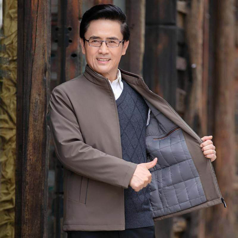 专柜品牌冬装加厚款男式棉服中年男装外套中老年上衣保暖棉袄爸爸