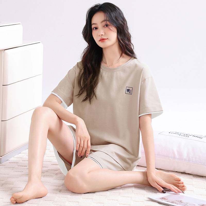 专柜官方2026新款睡衣女款夏季莫代尔棉薄款凉感短袖短裤套装带胸