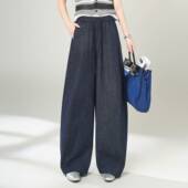 子2026年春季 裤 新款 长裤 专柜品牌弯刀裤 高腰宽松显瘦阔腿裤 女春款