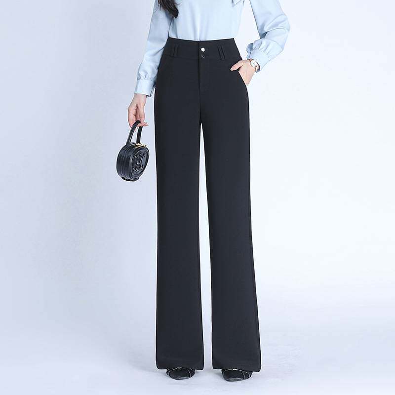 专柜品牌2026春装新款休闲裤显瘦高腰直筒裤垂顺裤子女春秋宽松西