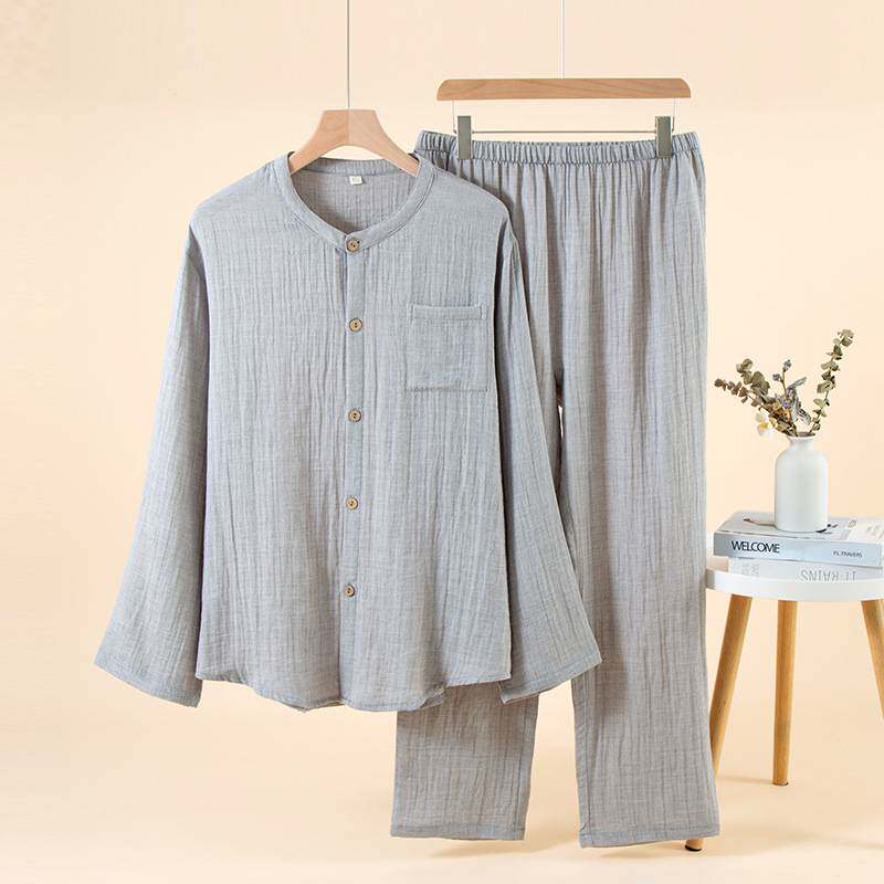 专柜品牌情侣睡衣纯棉春季女士家居服全棉套装春秋休闲宽松男士两