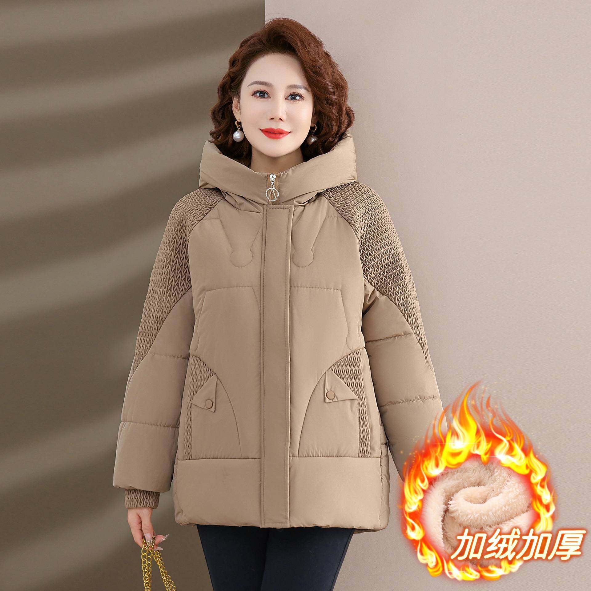 专柜品牌中老年女装棉袄2025新款洋气妈妈冬装中长款棉衣加绒加厚