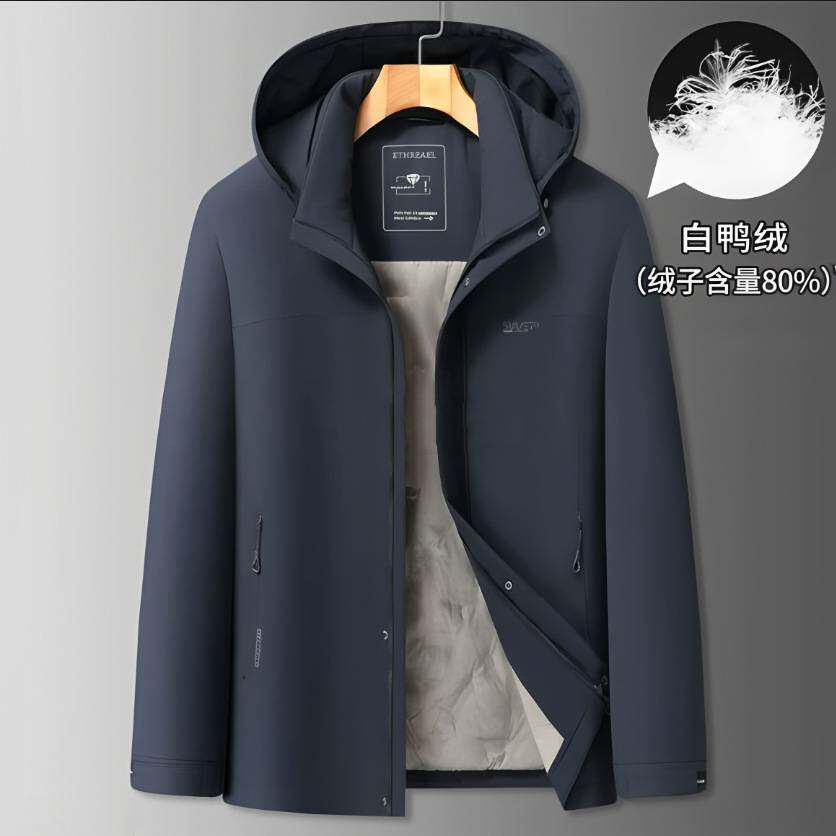 专柜品牌胖子哥2025大码男士白鸭绒休闲羽绒服加肥加大中年男装保