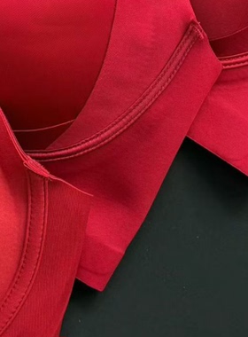 【老客入！大厂】5-7天发 喜庆红 朦胧感缎面网纱蕾丝文胸SZLZ483