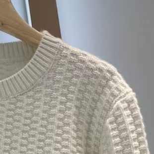 ZHENG 5天发 断码 CPYR062 只有L羊绒扭花粗针套头衫 老客入