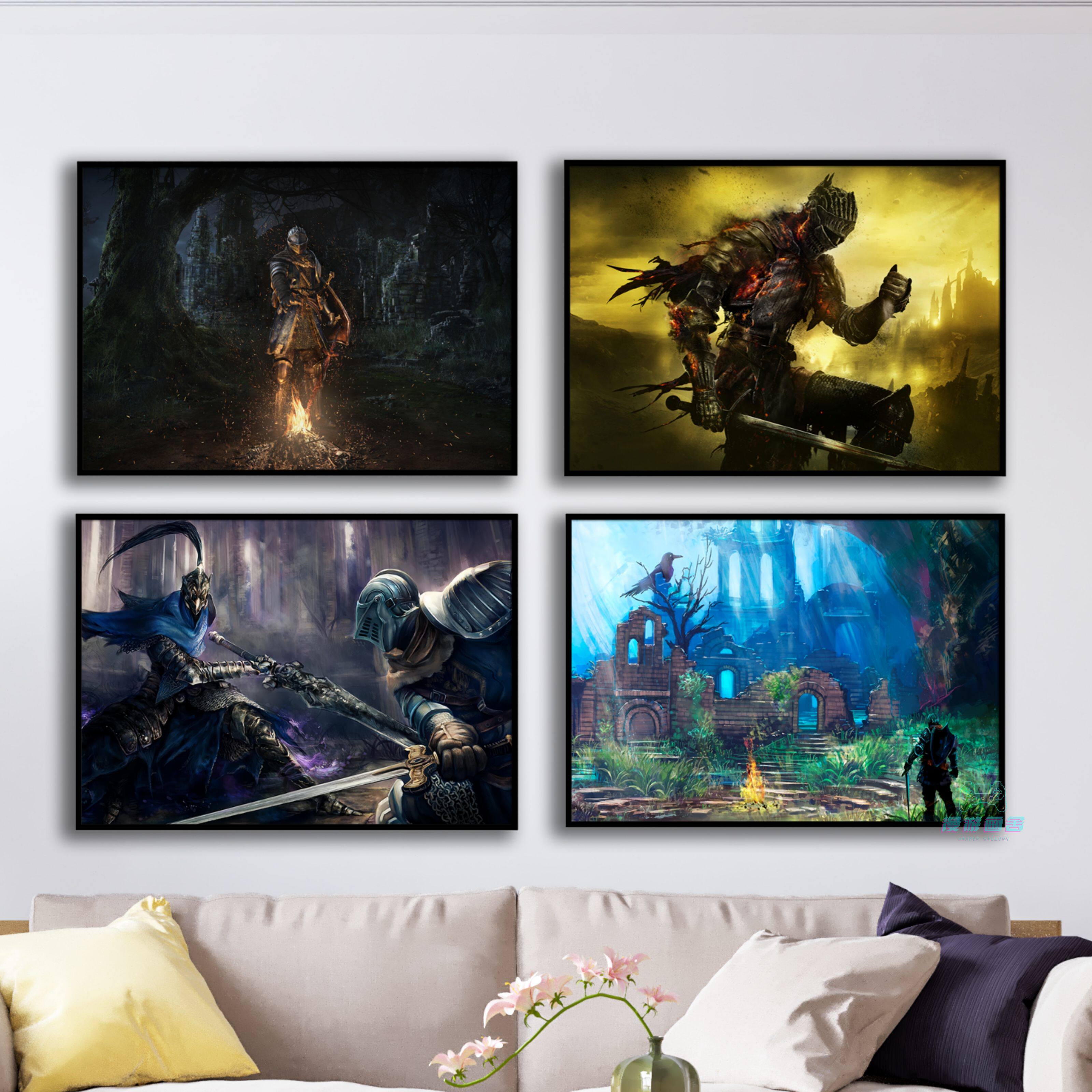 黑暗之魂游戏装饰画挂画主机游戏电竞电玩客厅卧室书房海报免打孔