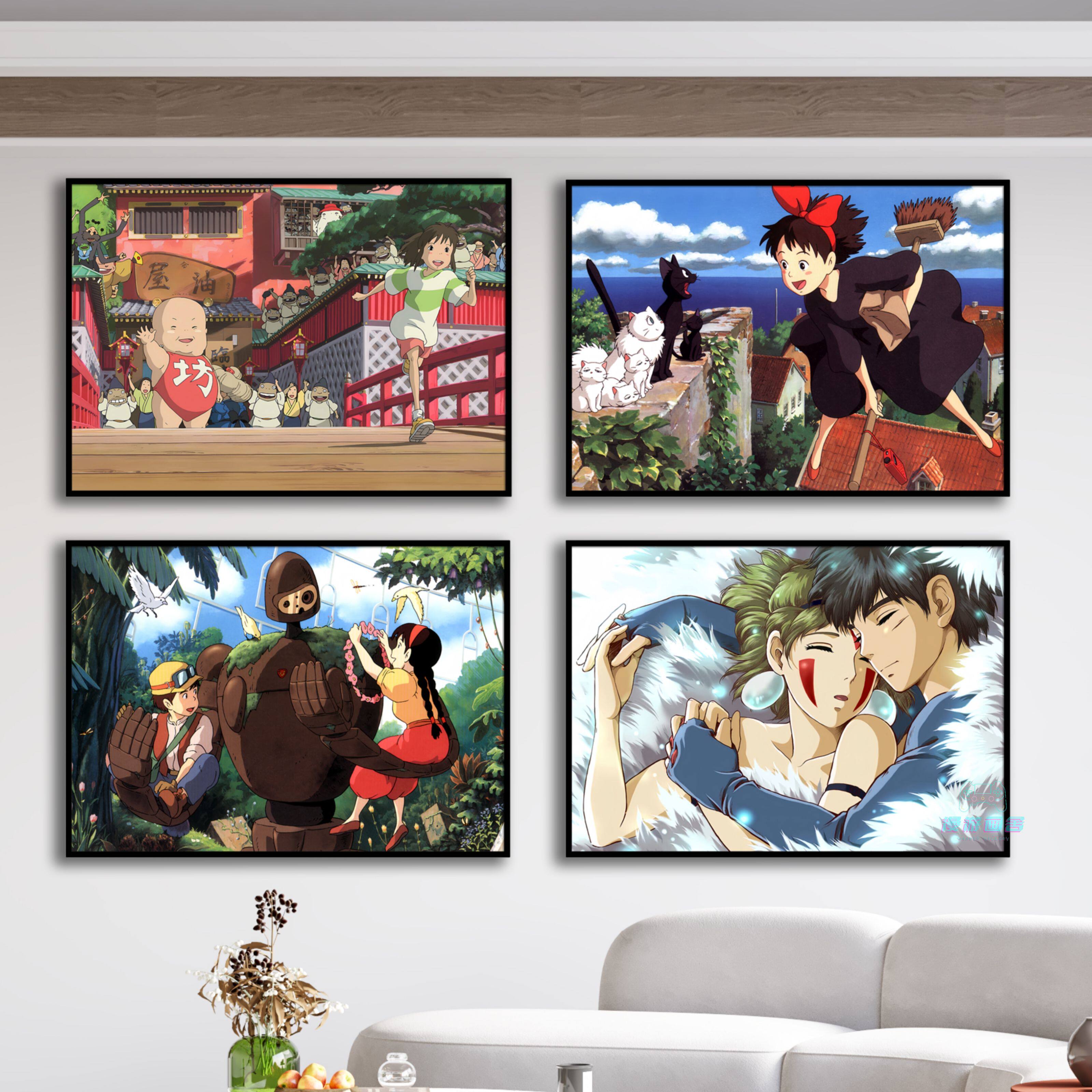 宫崎骏动漫装饰画挂画治愈可爱日系二次元吉卜力客厅卧室海报定制