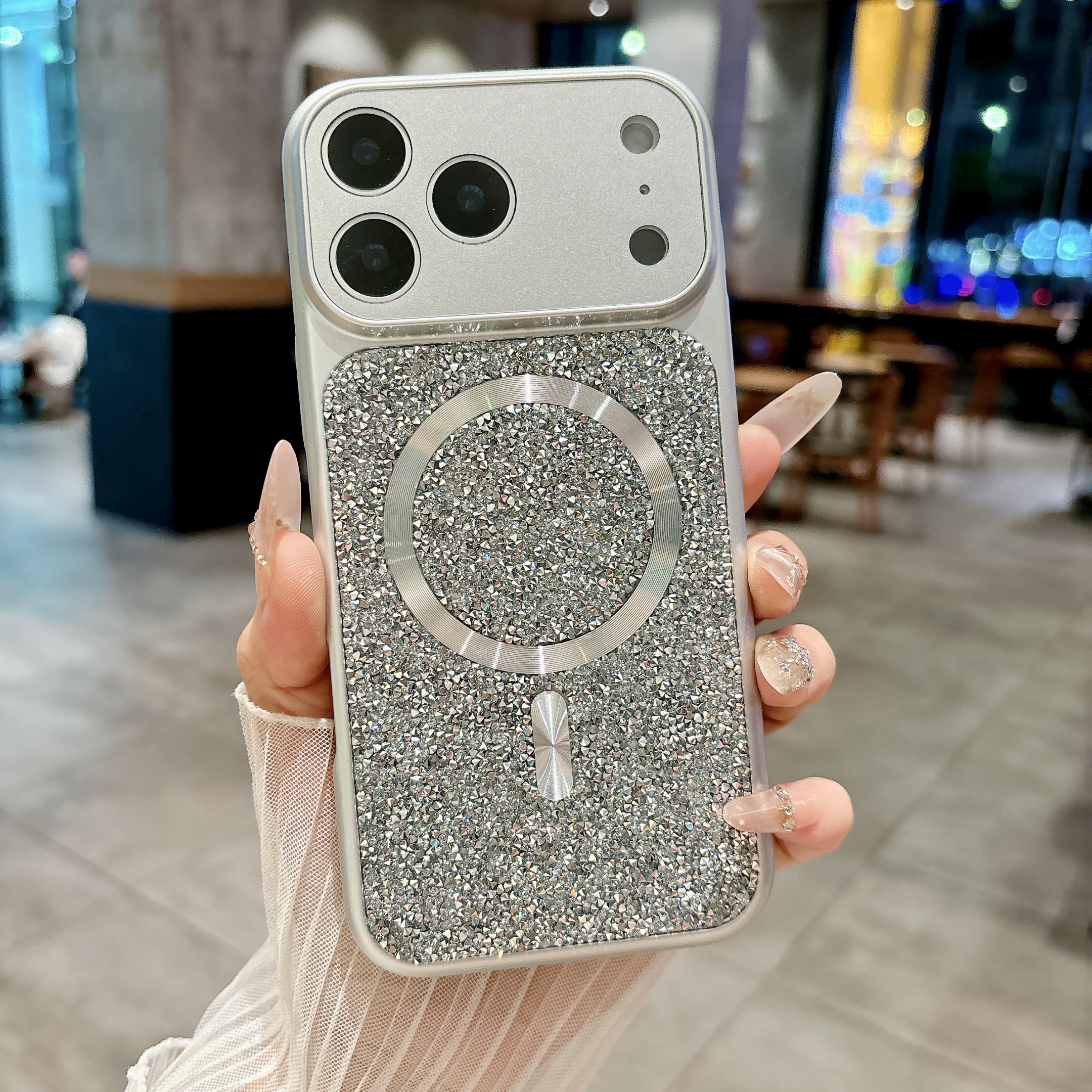 奢华肤感满钻磁吸手机壳新款全包