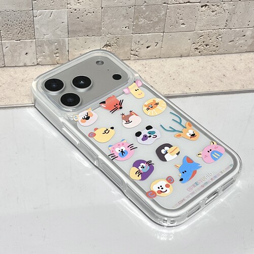 适用苹果17/华为Pura70/小米15/OPPO Reno15/VIVO S50可爱动物头像手机壳iPhone14/16Promax二合一轻薄软壳