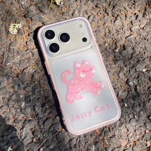 适用苹果17/华为Pura70/小米15/OPPO Reno14/VIVO S50粉色果冻小猫手机壳iPhone13/16Promax二合一轻薄软壳