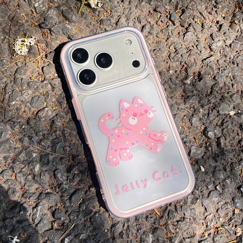 适用苹果17/华为Pura70/小米15/OPPO Reno14/VIVO S50粉色果冻小猫手机壳iPhone13/16Promax二合一轻薄软壳