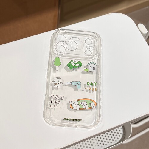 适用苹果17Pro/华为mate80/荣耀600Pro/小米15/OPPO/VIVO X300全包透明TPU手机壳iPhone13/14/16可爱原创卡通