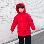 中长款 断码 清仓处理儿童羽绒服女童冬季 宝宝小童连帽加厚男童外套
