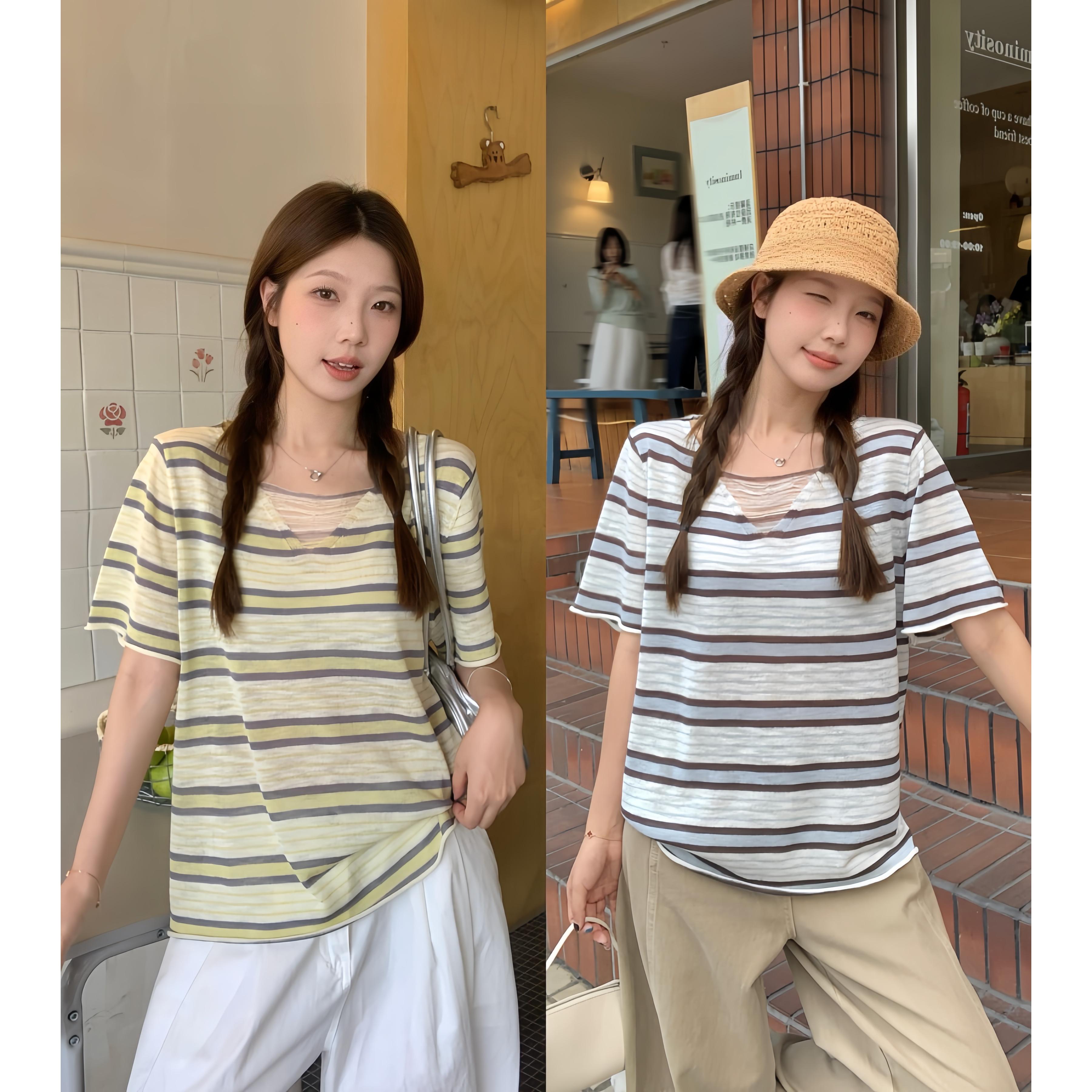 胖mm宽松遮肚正肩针织上衣图片