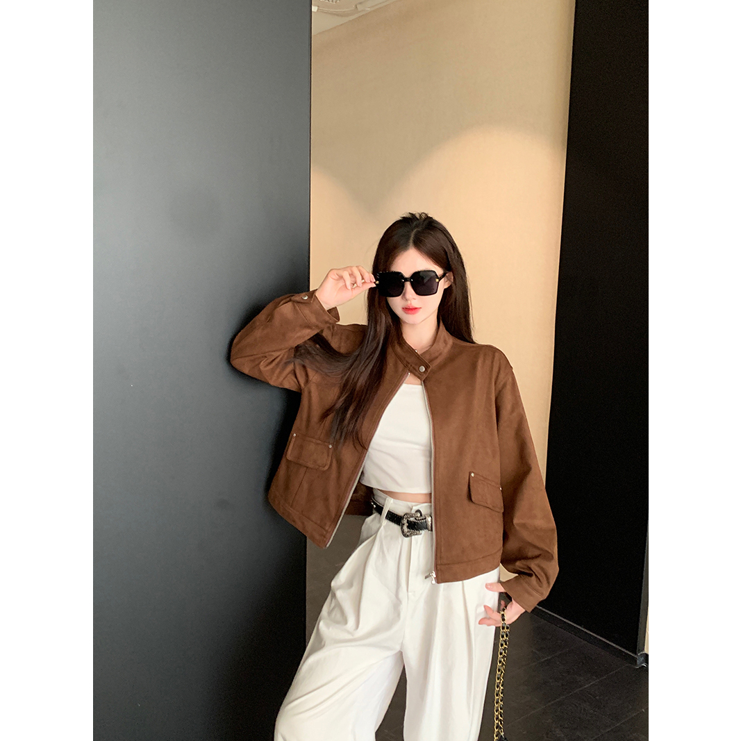 大码美式复古外套女春季2025新款