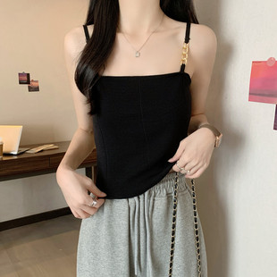 内搭冰丝吊带背心女外穿夏季 抹胸上衣 2025大码 胖mm纯欲风辣妹短款