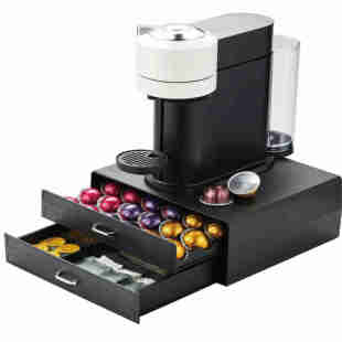 兼容各种胶囊塑料ABS材料咖啡胶囊收纳双层抽屉上面可放咖啡机