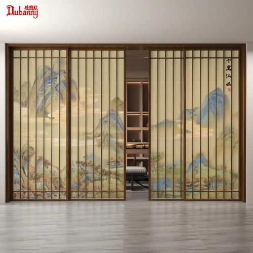 新中式竹影宋代美学格子隔断门