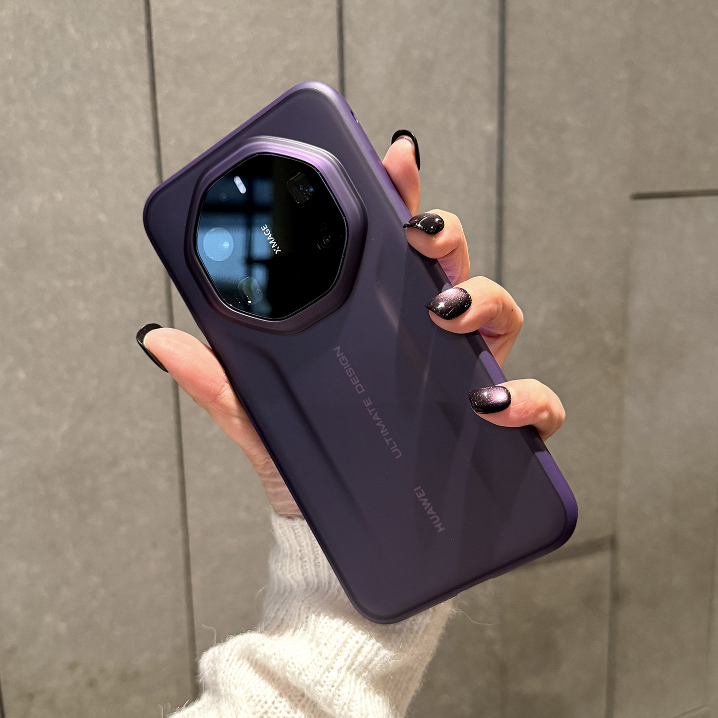 适用于华为mate80rs手机壳磨砂Mate80rs非凡大师全包防摔软边新款防指纹保护壳简约肤感紫色