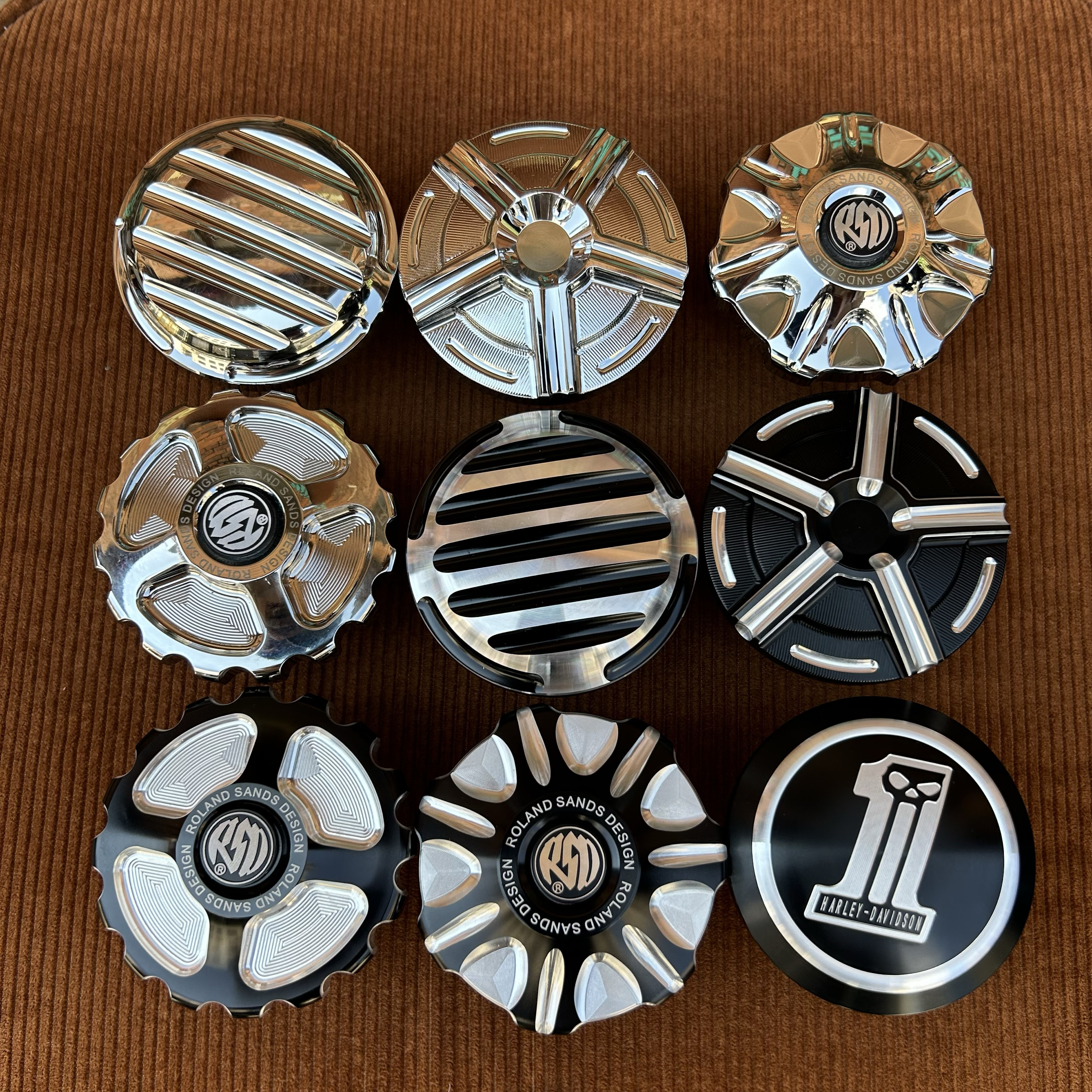 哈雷883街霸路威st肥仔突破48滑翔改装油箱盖镀铬黑色切削通用