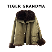 实用主义双面穿 大奇TG 又奢又飒 羊羔毛兔毛皮毛一体派克夹克