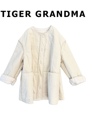 大奇TG 【外简内柔】慵懒廓形-棉质衬绒羊羔绒宽松中长夹克外套