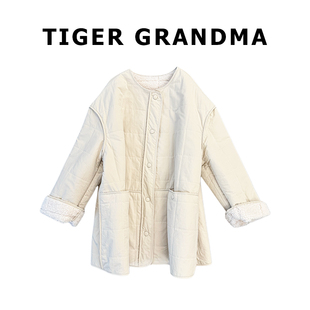 大奇TG 【外简内柔】慵懒廓形-棉质衬绒羊羔绒宽松中长夹克外套