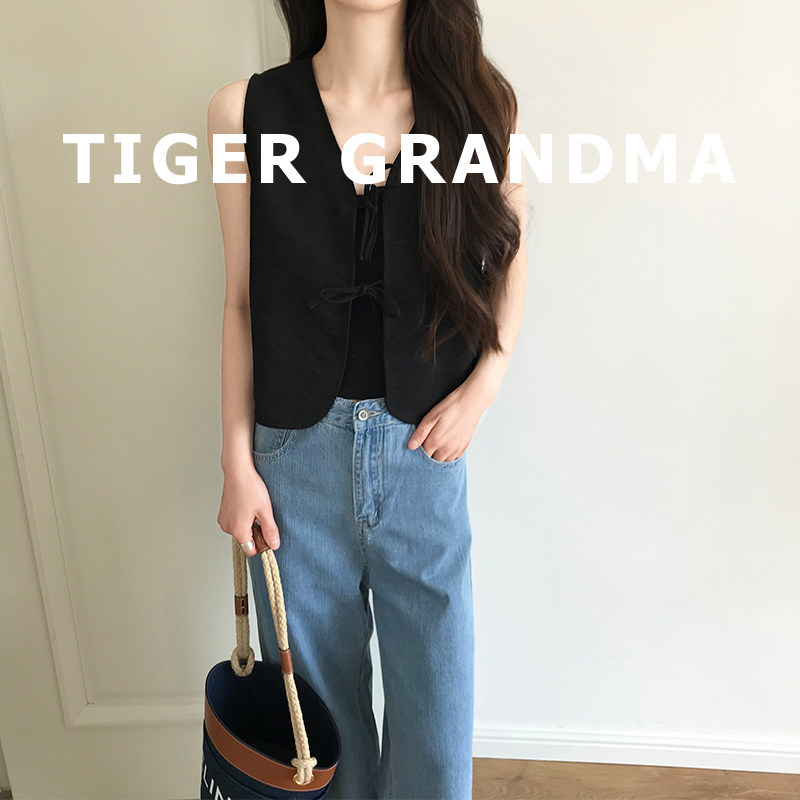 大奇TG肌理感面料系带背心夏季新品设计感极简风气质宽松百搭显瘦