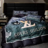 Шелковый комплект, шелковистый пододеяльник, кровать, простыня, 4 предмета, европейский стиль, простой и элегантный дизайн